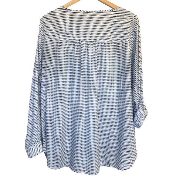 White with Black Triangles Business Casual Tunic Blouse - Sz 20 - Picture 6 of 8